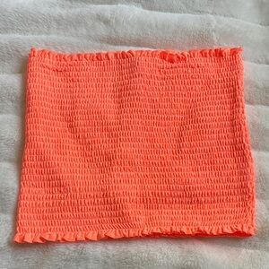 Women’s Smocked Tube Top Neon Orange Smocked NEW! NWT!